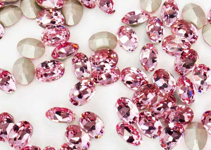 プレシオサ ファンシーストーン オーバル型 ライトローズ 8×6mm