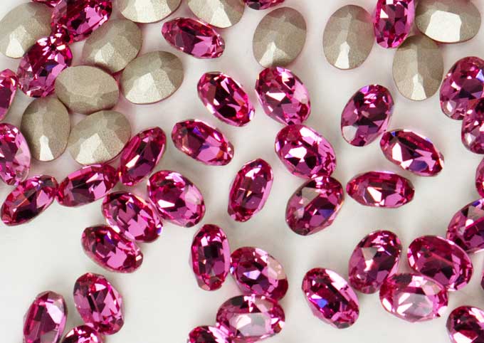 プレシオサ ファンシーストーン オーバル型 ローズ 8×6mm