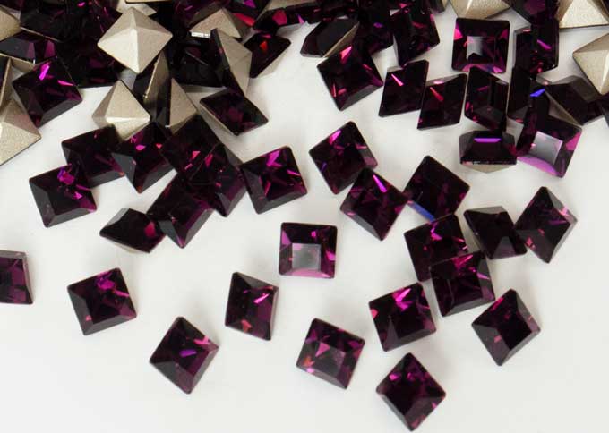 プレシオサ ファンシーストーン スクエア型 アメジスト 6×6mm