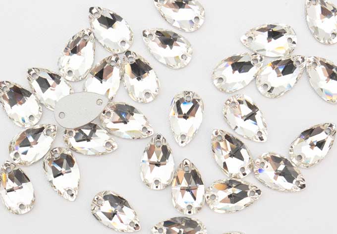 プレシオサ ソーオン 縫付 ペアシェイプ型 クリスタル 12×7mm